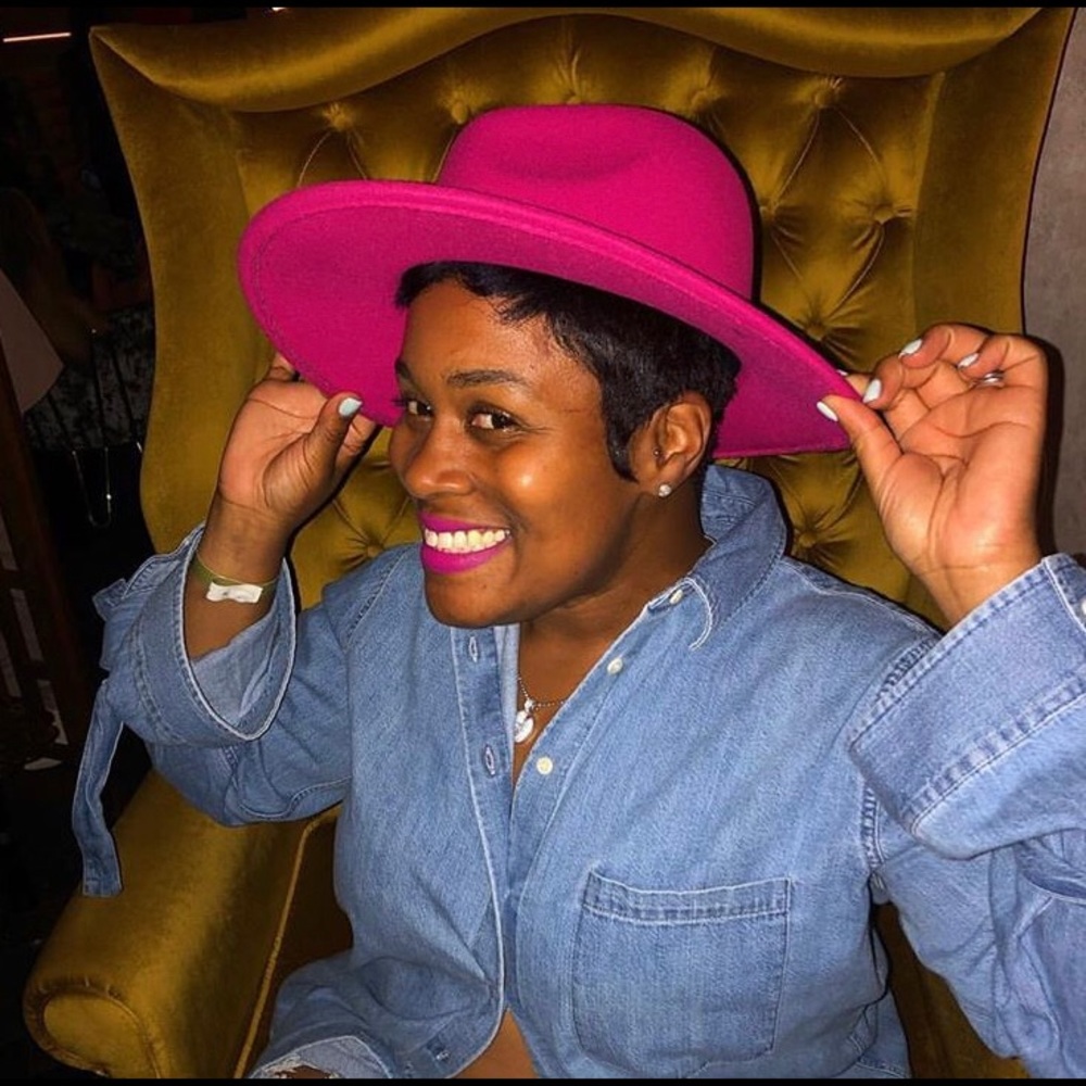 HOT PINK Felt Panama wide Fedora - Picture 4 of 9